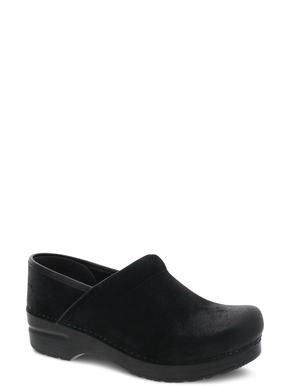 Dansko Black Suede Slip-On Clog